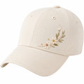 Damen Baseballkappe mit Blumenstickerei Beige