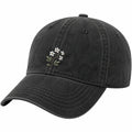Baseballkappe mit Blumenstickerei, Dunkelgrau, Unisex