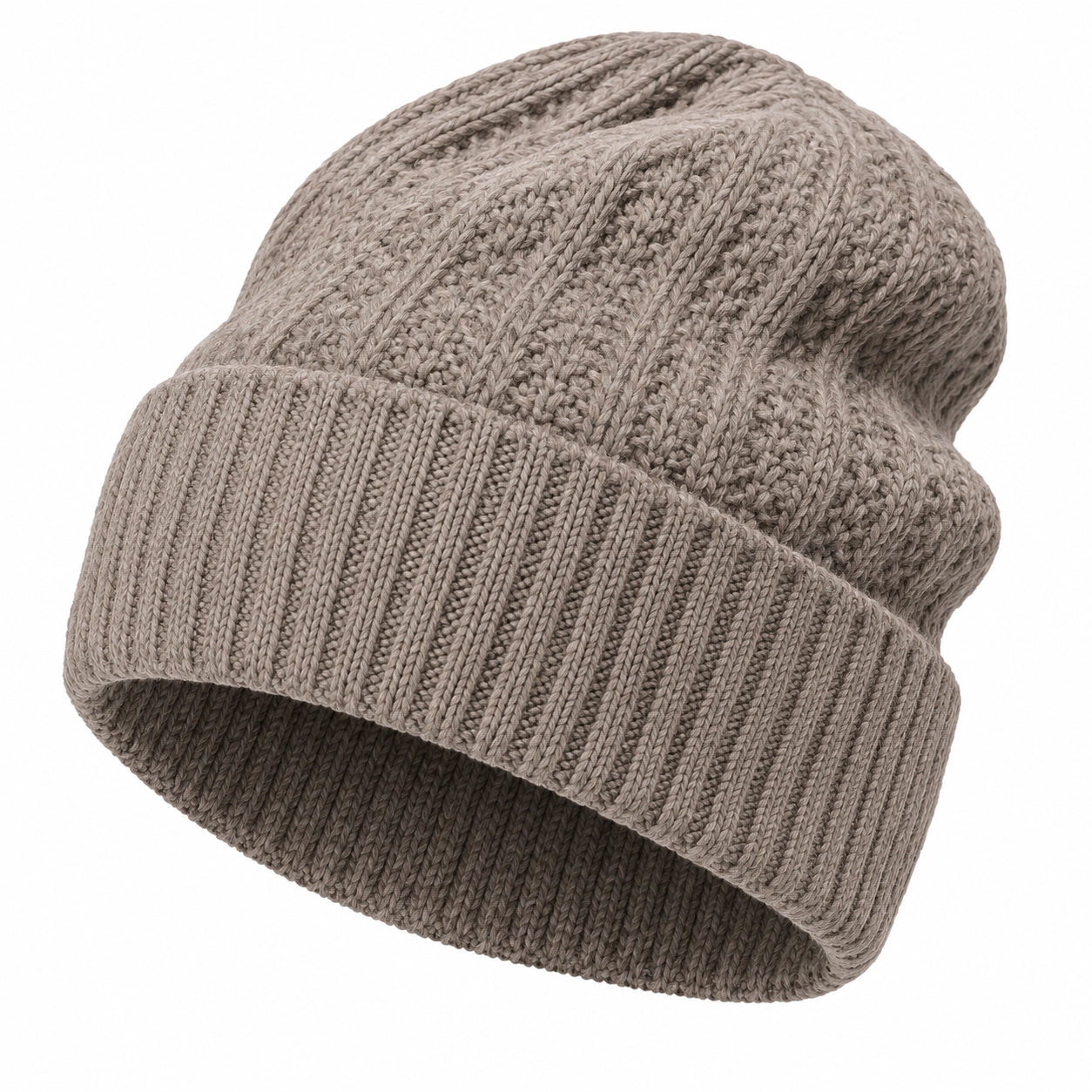 Unisex Strickmütze warm Beanie Taupe