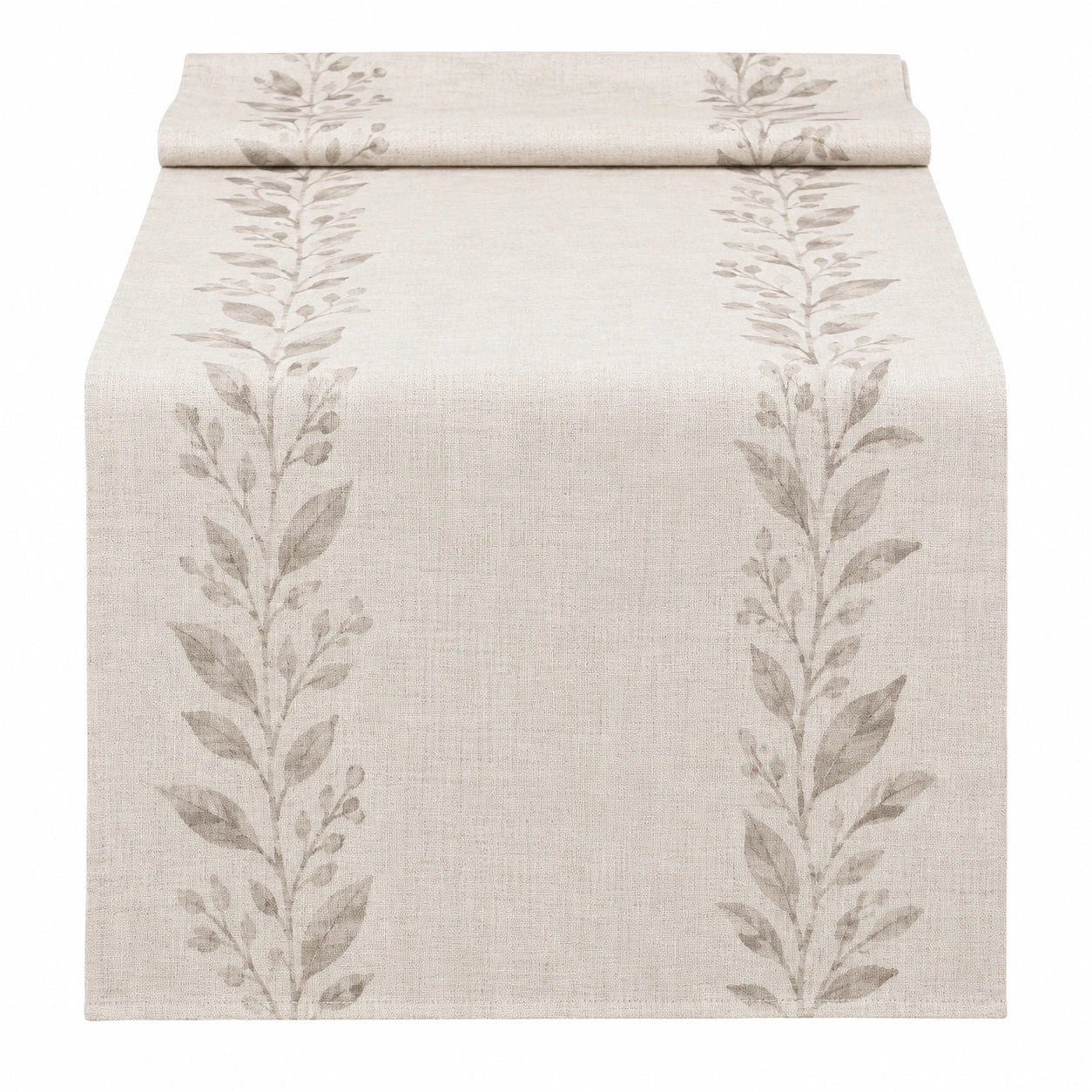 Tischläufer Beige Blattmuster, 180x40cm