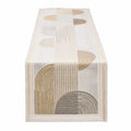 Geometrischer Tischläufer in Beige und Grau für modernes Zuhause