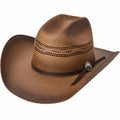 Western-Cowboyhut aus Geflecht mit Belüftung in Braun