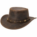 Unisex Cowboyhut mit Zierband Dunkelbraun