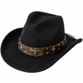 Schwarzer Cowboyhut mit Western-Stil und dekorativem Band
