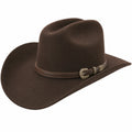 Brauner Western Cowboyhut mit Schnalle