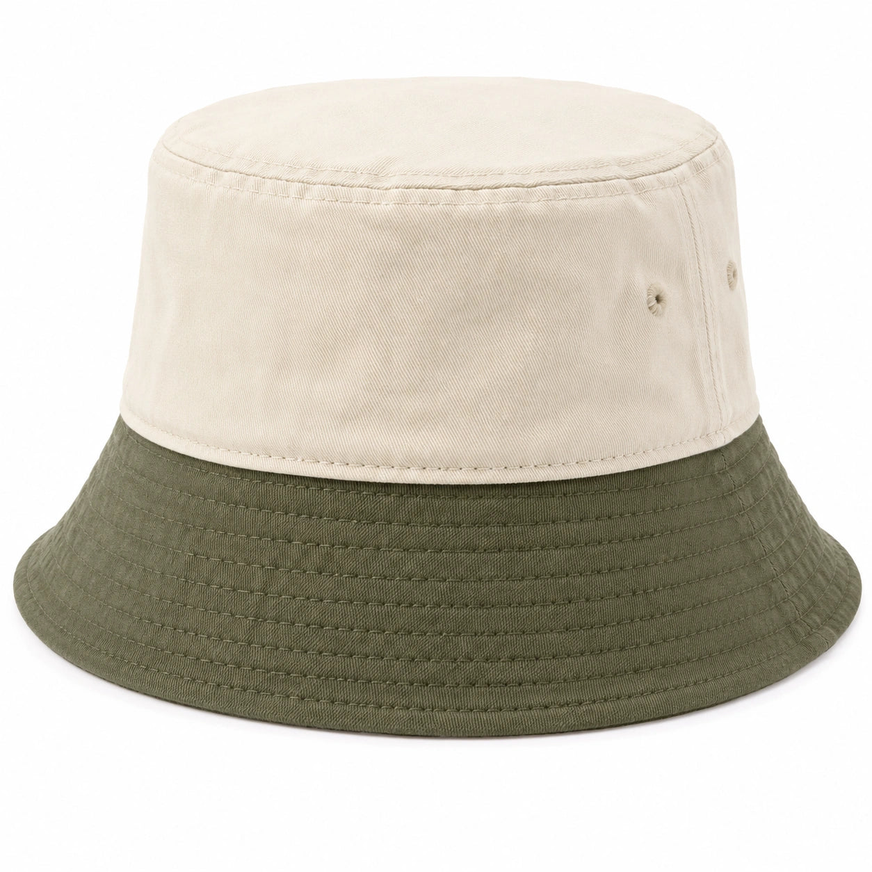 Zweifarbiger Bucket Hat Beige/Kaki