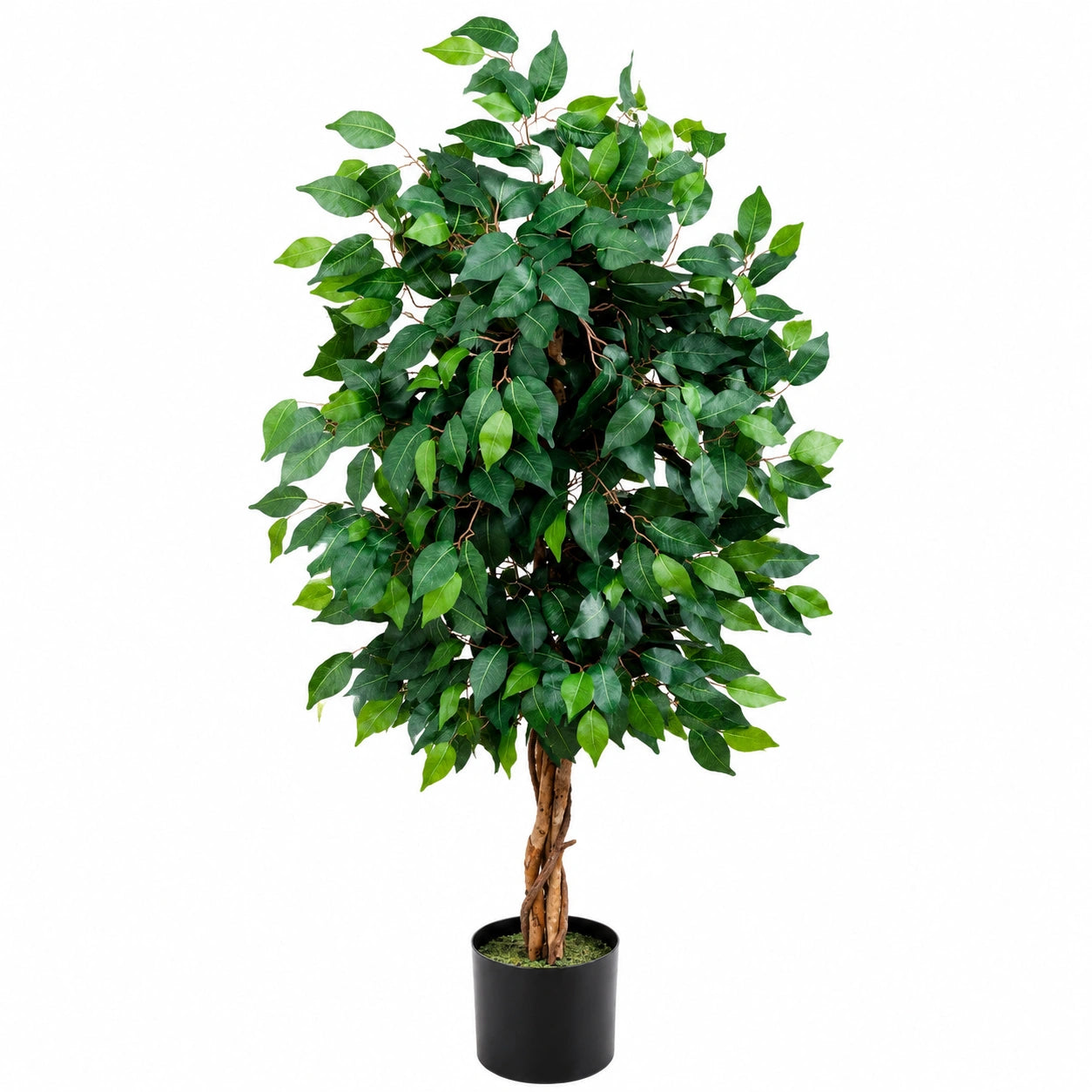Künstlicher Ficus Baum 150 cm Grün mit Topf