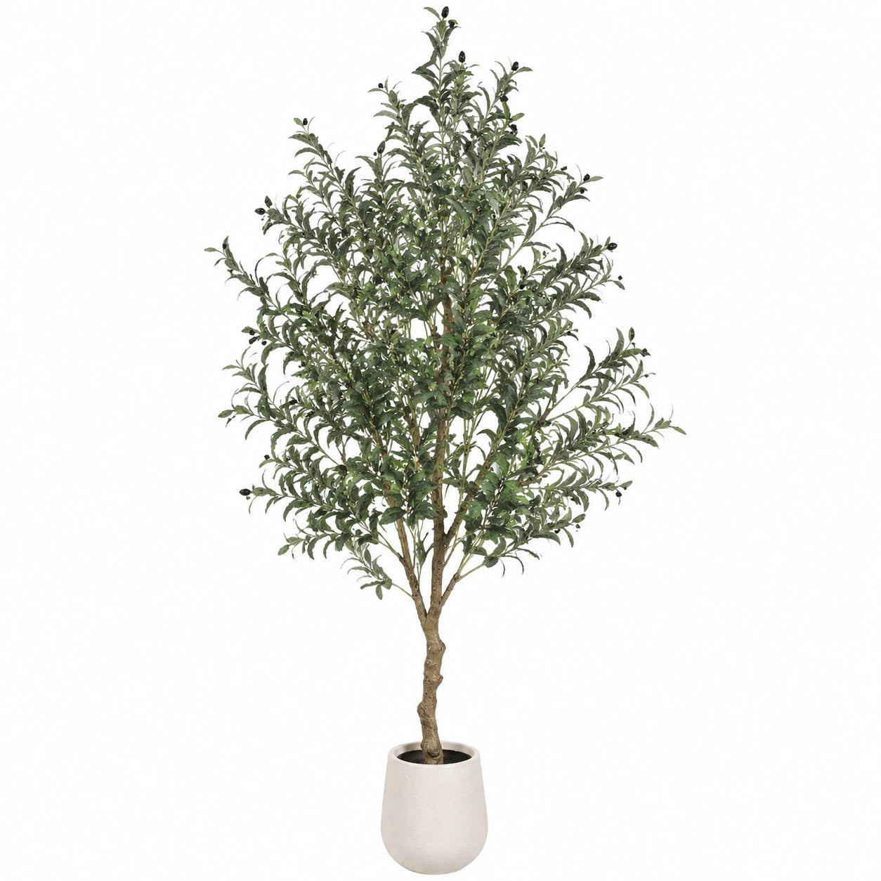 Künstlicher Olivenbaum 180cm Grün mit weißem Topf