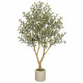 Künstlicher Olivenbaum 150 cm Grün/Beige mit Topf