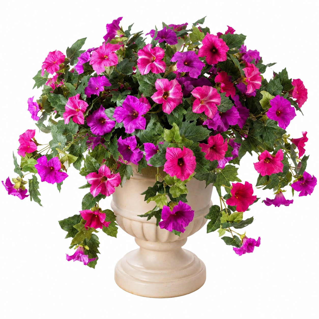 Künstliche Petunien im Topf 38cm Pink/Violett