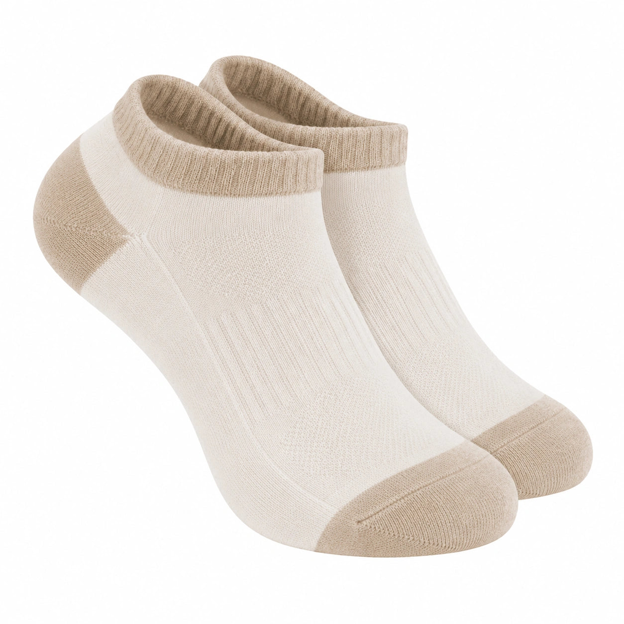 Kurze Unisex-Socken Beige, 2 Paar, Größe 36-42