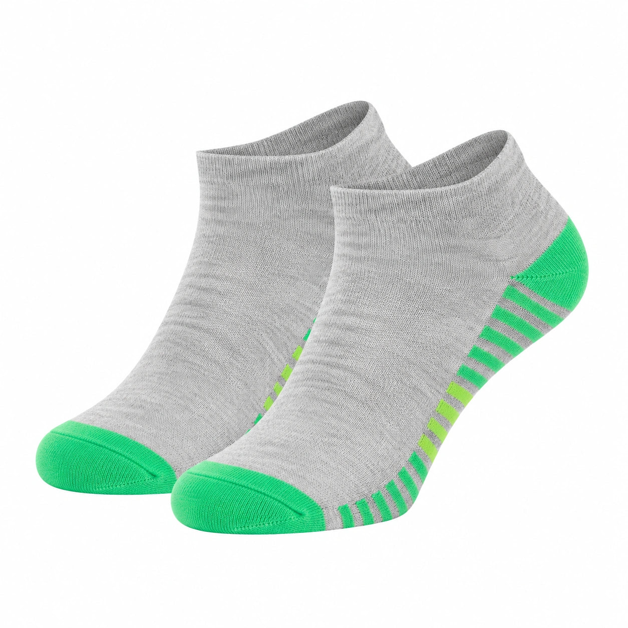 Sneaker Socken Grau und Neongrün EU 36-42