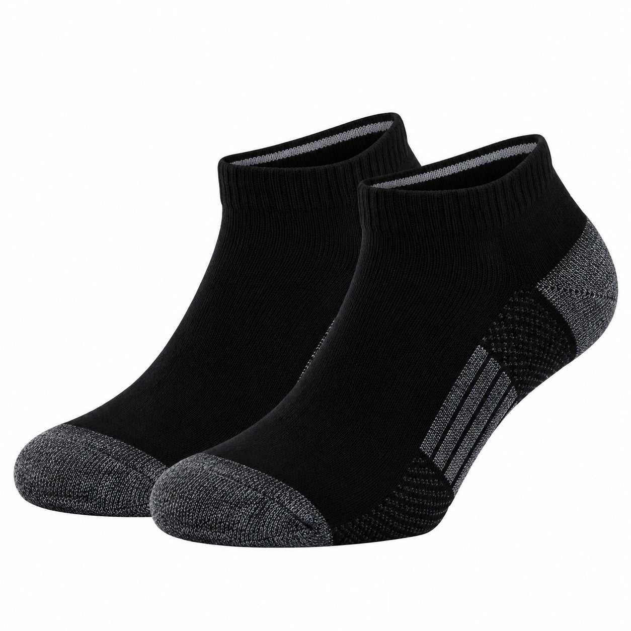 Unisex Sneaker Socken Schwarz/Grau Atmungsaktiv